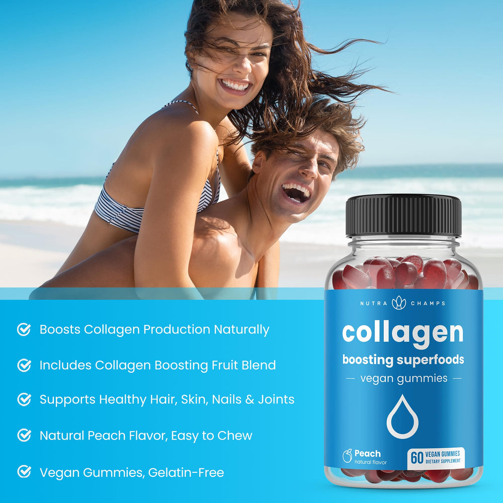 Gummies ingredients list showing vitamins for collagen support