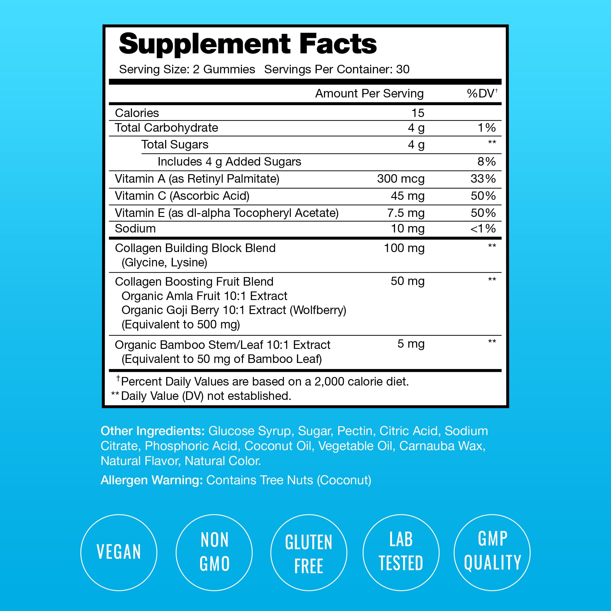 Peach-flavored NutraChamps collagen boosting gummies laid out