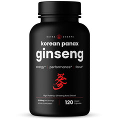NutraChamps Korean Red Panax Ginseng Capsules bottle on white background