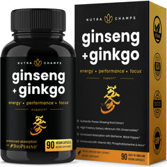 NutraChamps Korean Red Panax Ginseng Capsules bottle with label