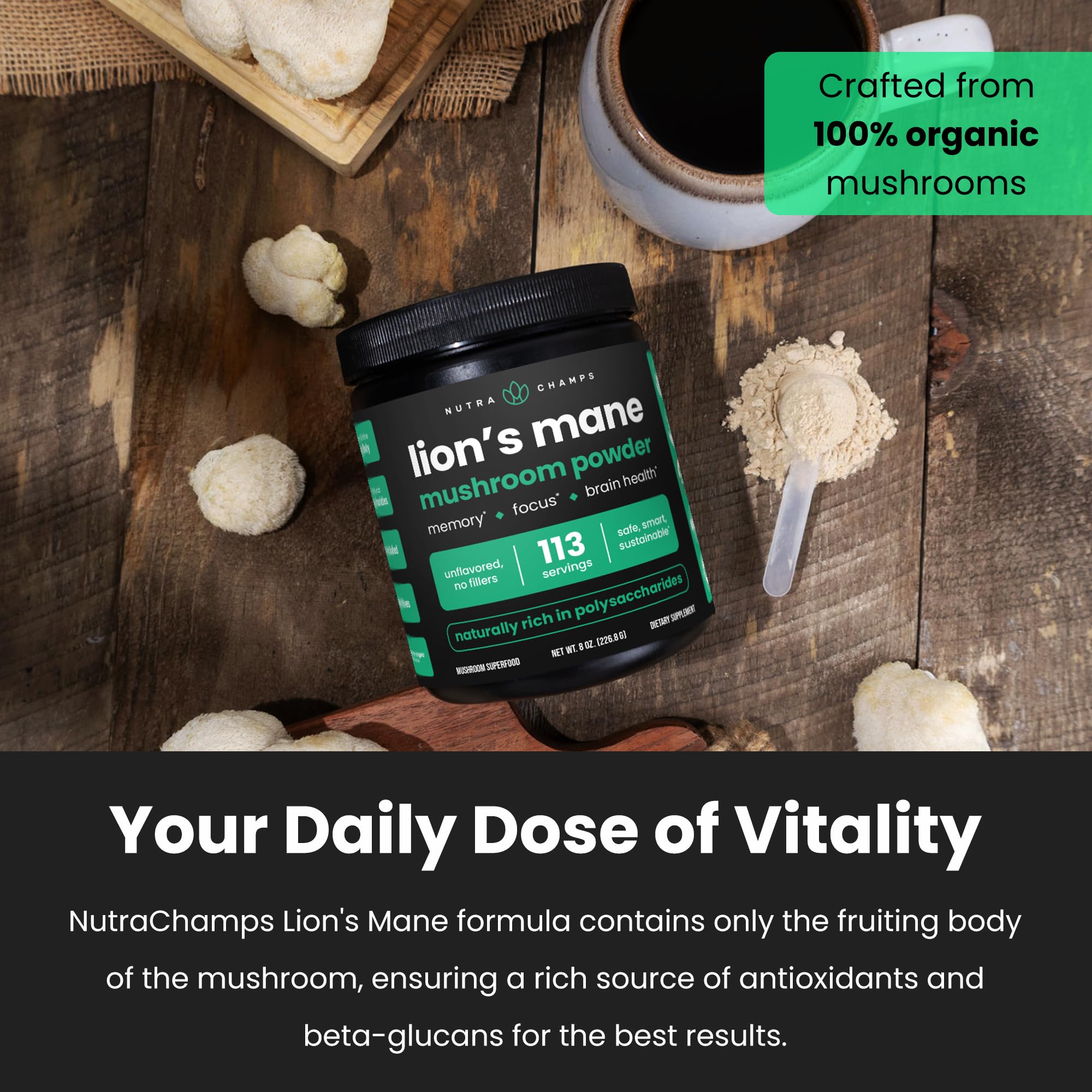 Lion's Mane powder added to smoothie