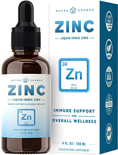 NutraChamps Liquid Zinc for Kids & Adults 4 oz bottle with Vitamin C for immune support (vegan, sugar-free)