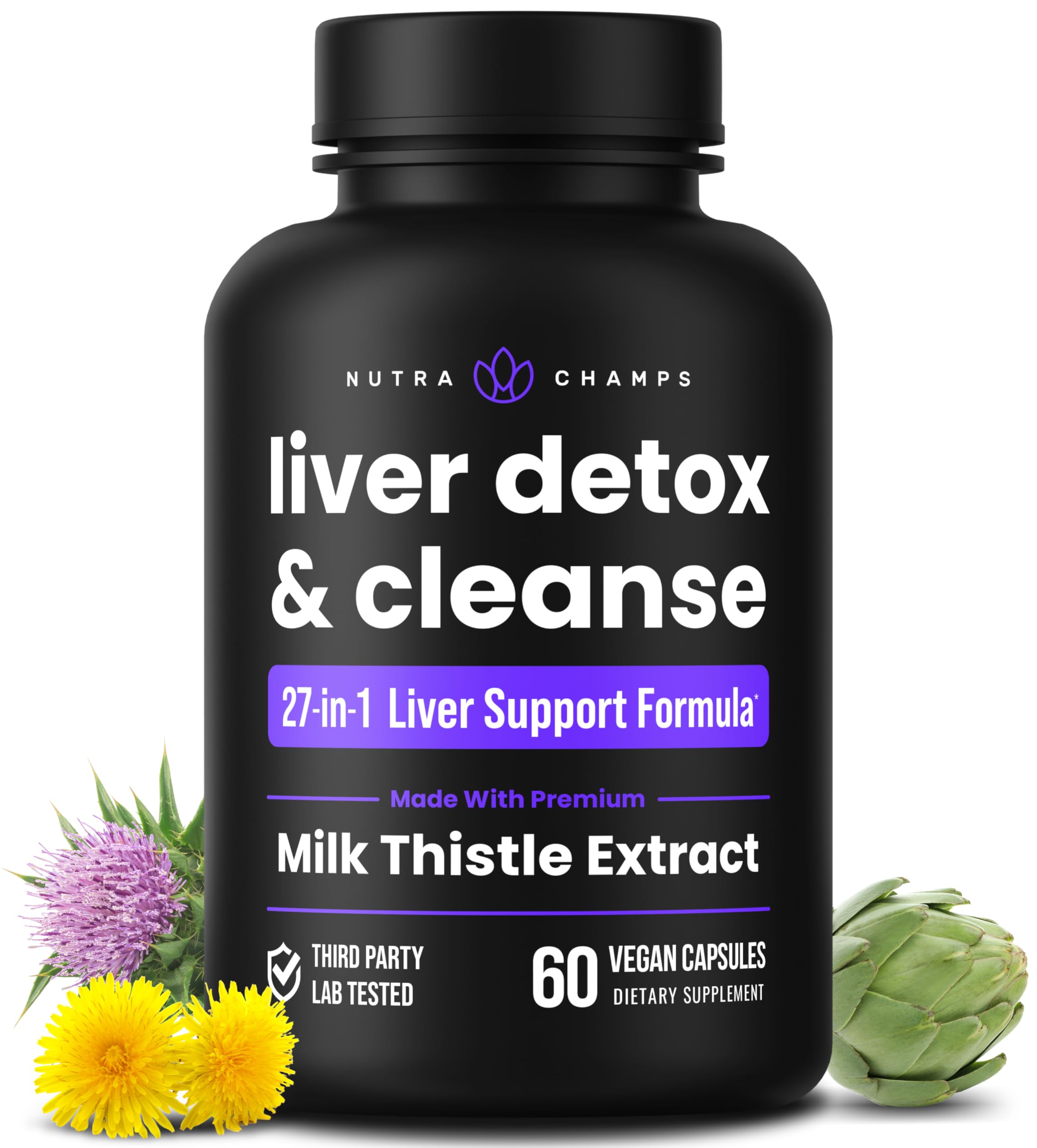 NutraChamps Liver Cleanse Detox bottle – 60 capsules (hero image)