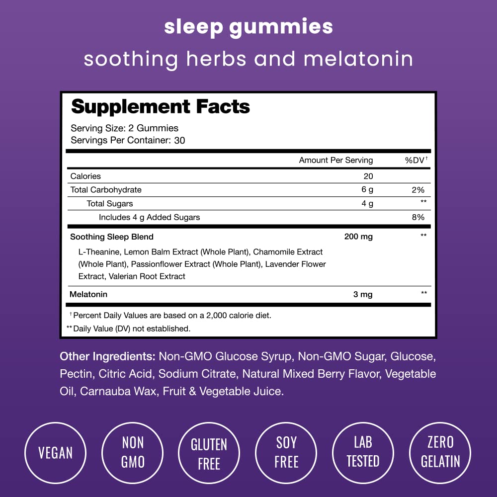 Vegan melatonin gummy with L-Theanine