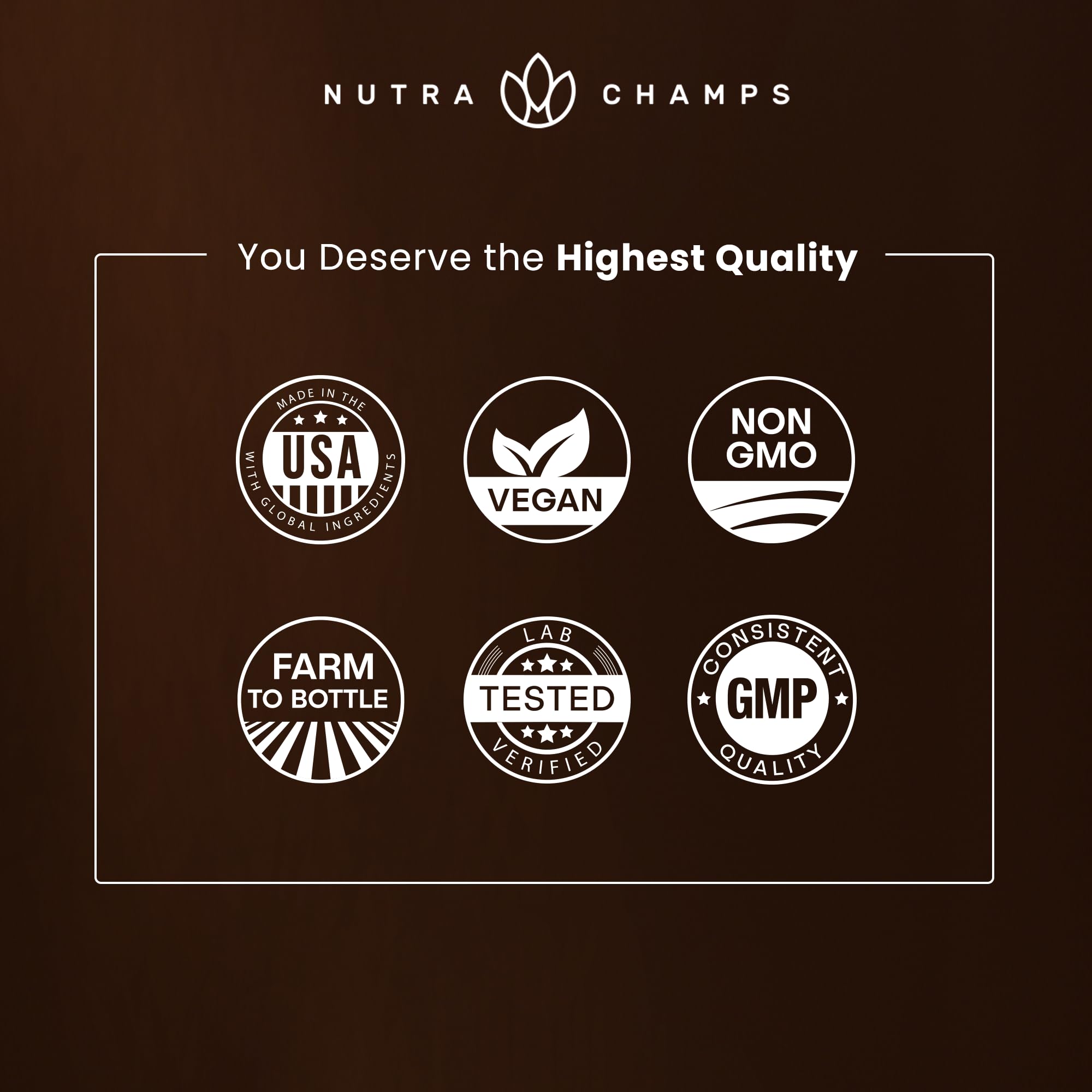 Allergen-free vegan packaging for NutraChamps mushroom powder