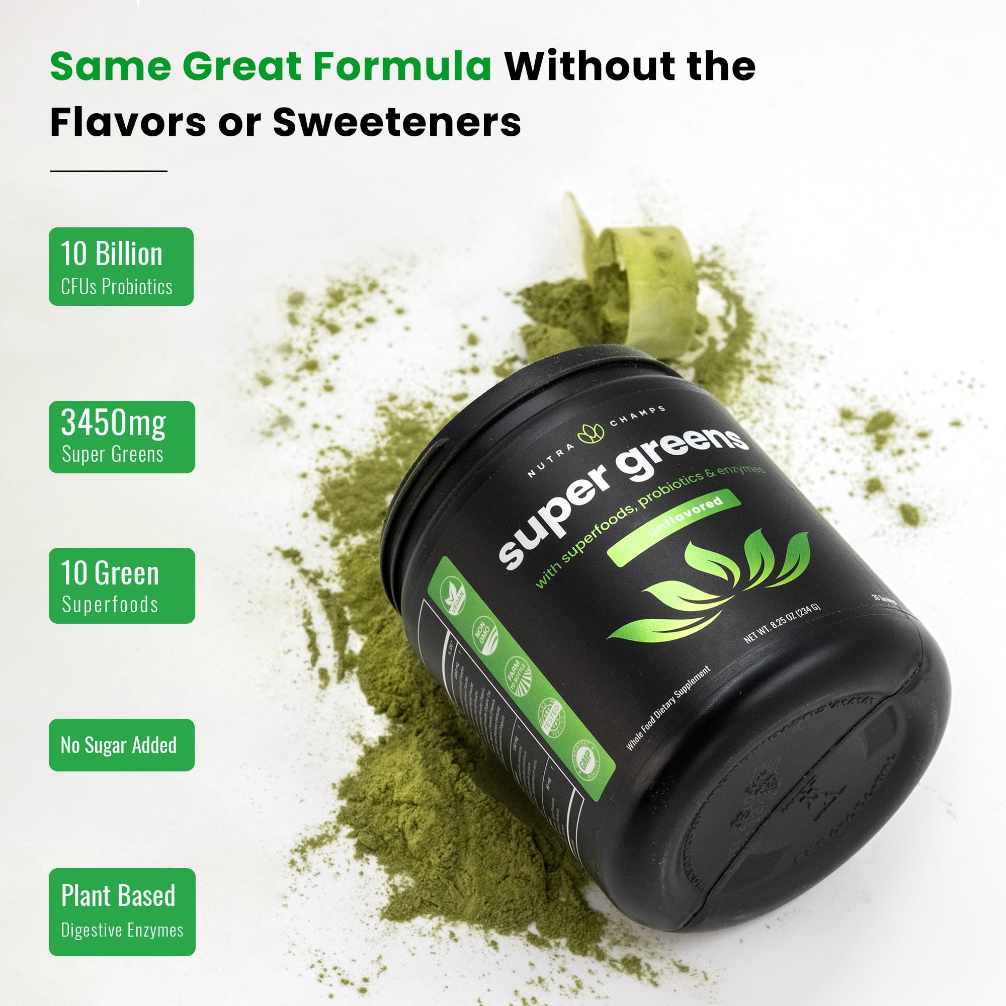 Complete green blend powder mix for daily nutrition