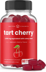 Front view of NutraChamps Tart Cherry Gummies bottle