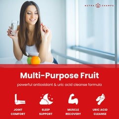 Close-up of the Tart Cherry Gummies label