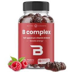 NutraChamps Vitamin B Complex Gummies bottle on a white background