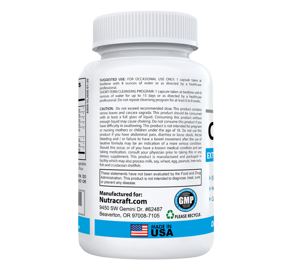 Nutracraft ColonClean GMP-certified USA-made badge signals quality and safety
