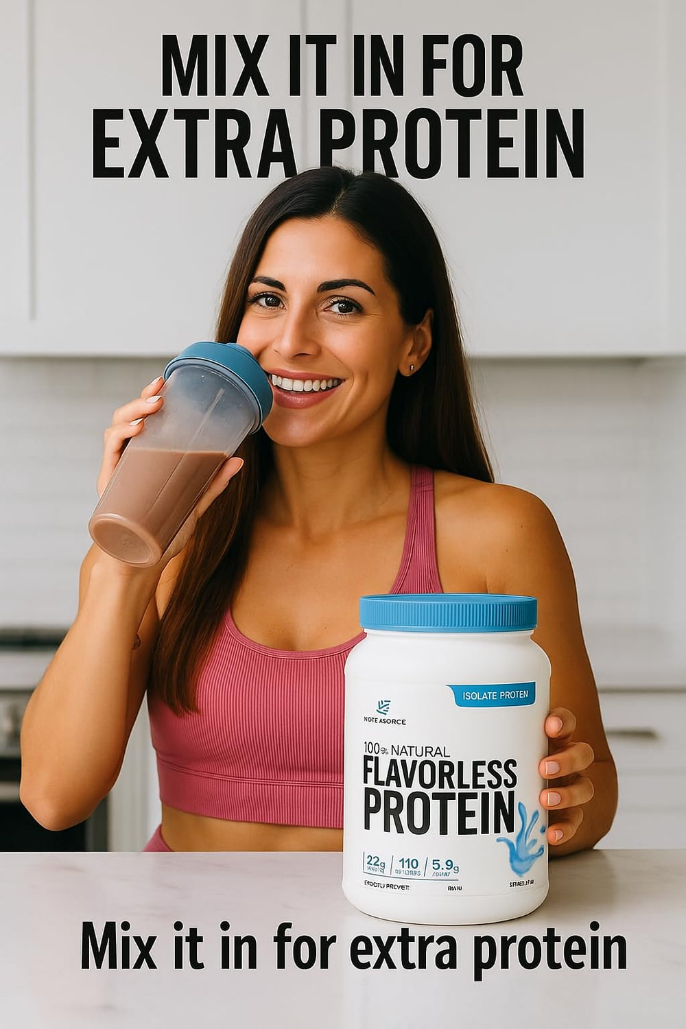 Dissolves instantly in shaker with NutraForce unflavored whey