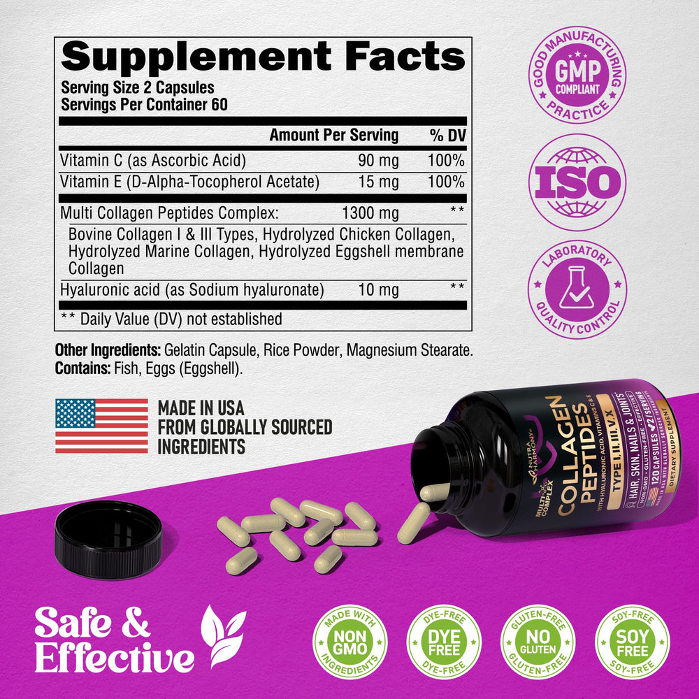 NutraHarmony collagen 120-capsules bottle packaging