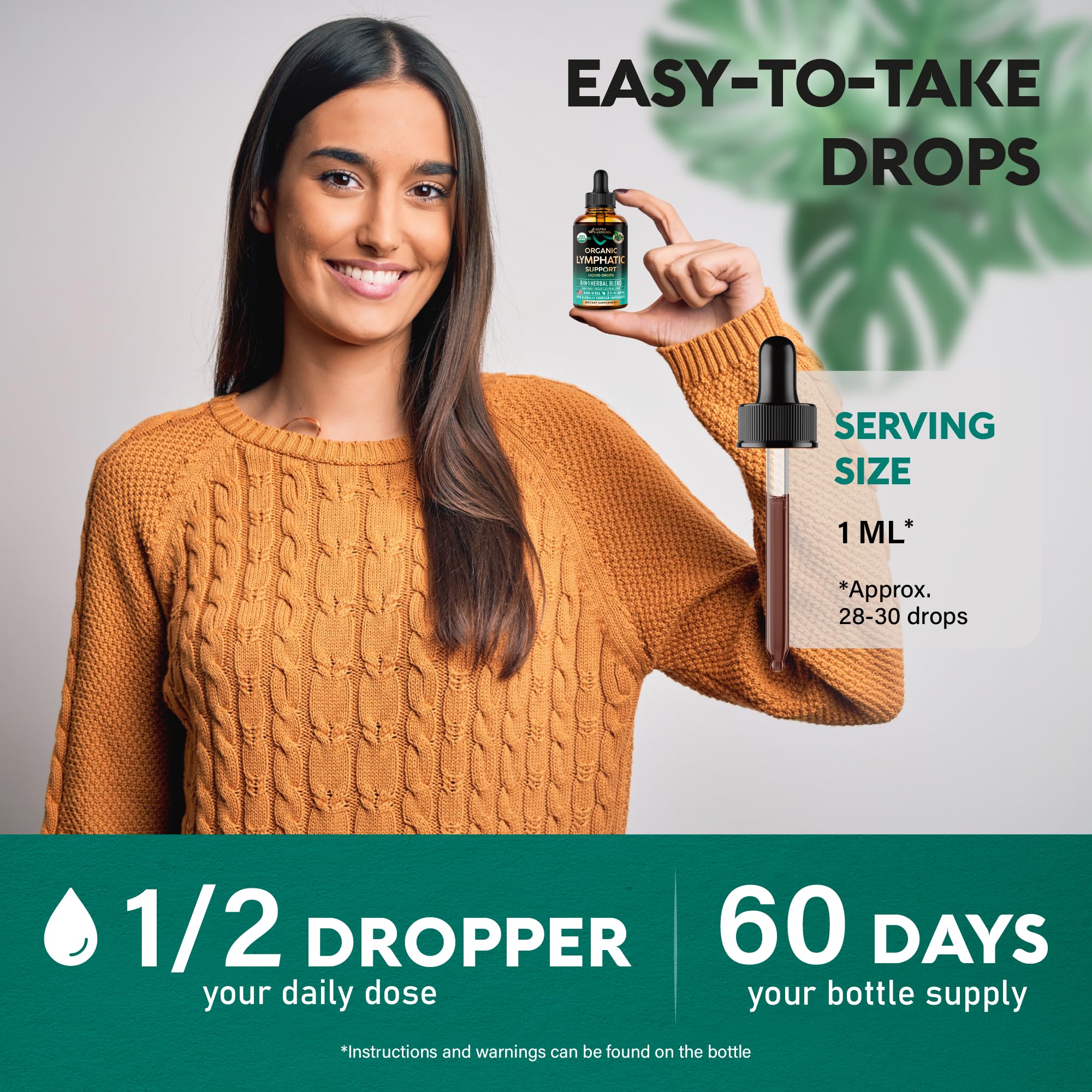 NutraHarmony Lymph Drops USA-made badge signals trusted production