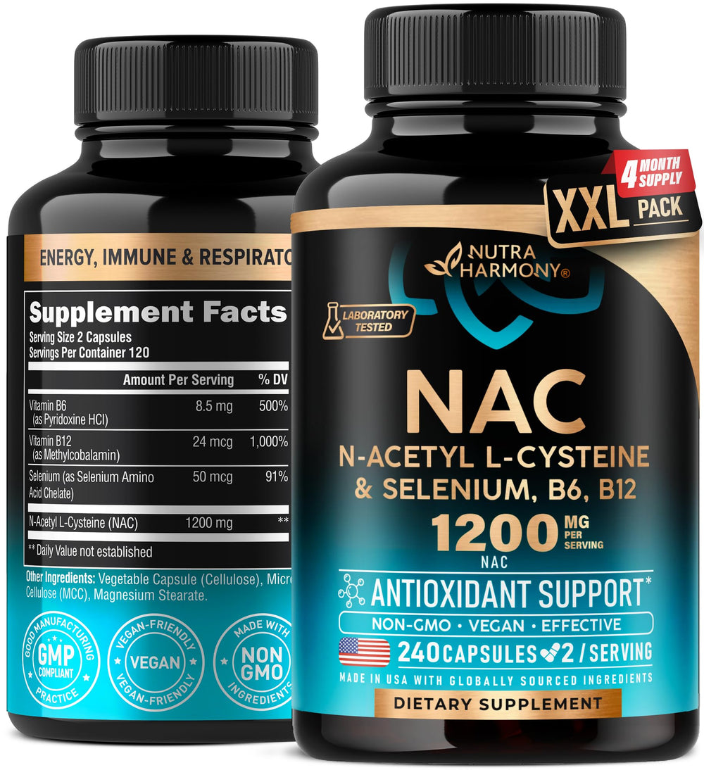NutraHarmony NAC supplement bottle with capsules