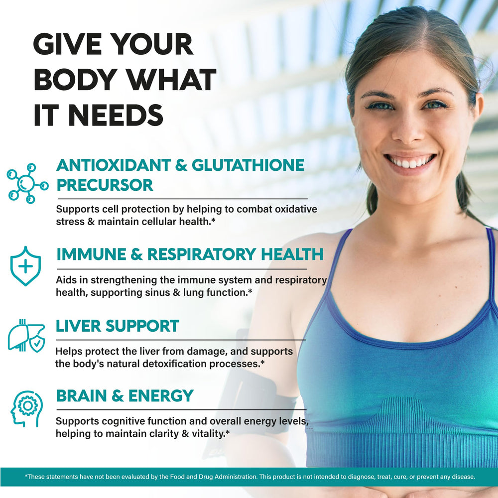 Close-up of NAC ingredients including Selenium, Vitamin B6 and Vitamin B12