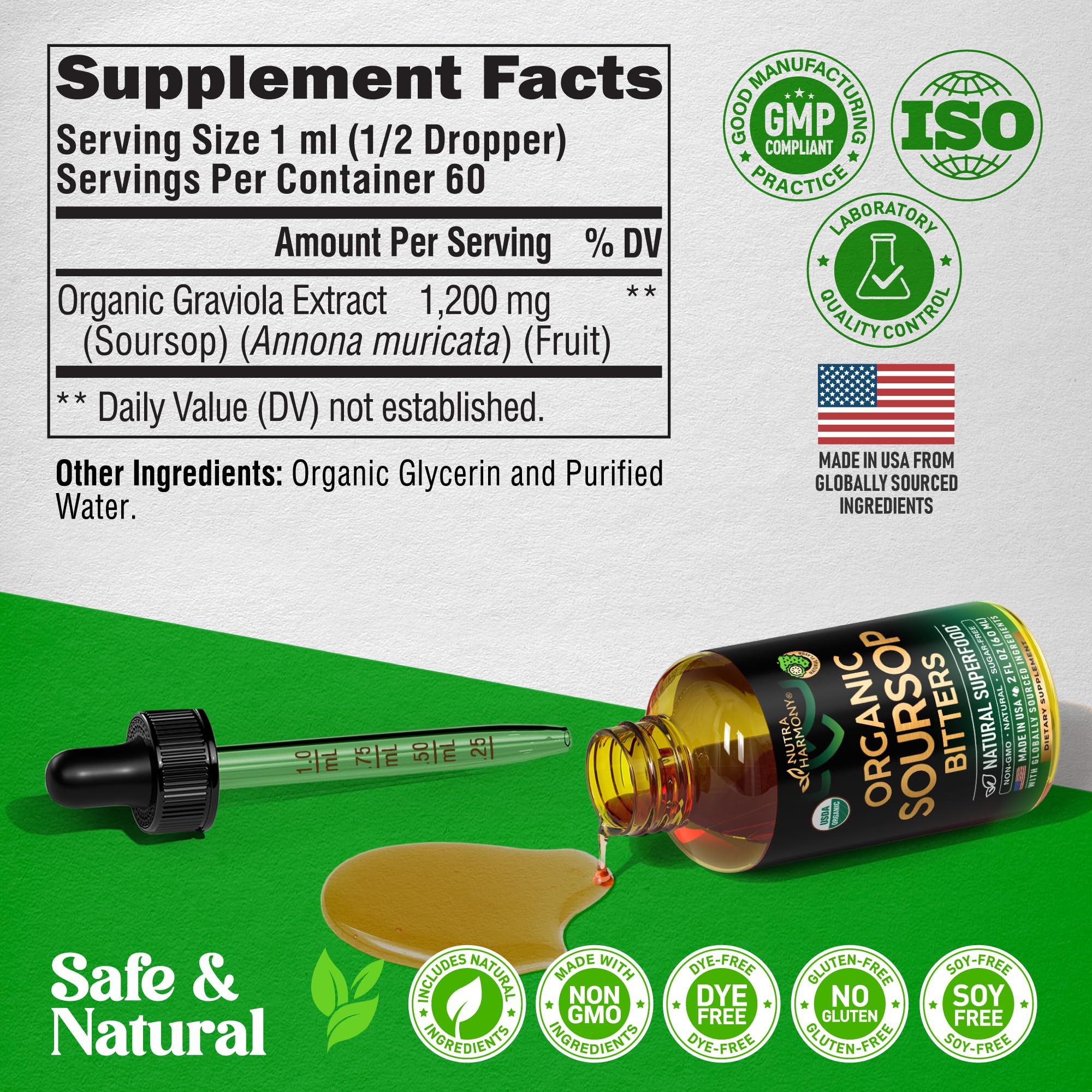 NutraHarmony soursop branding bottle