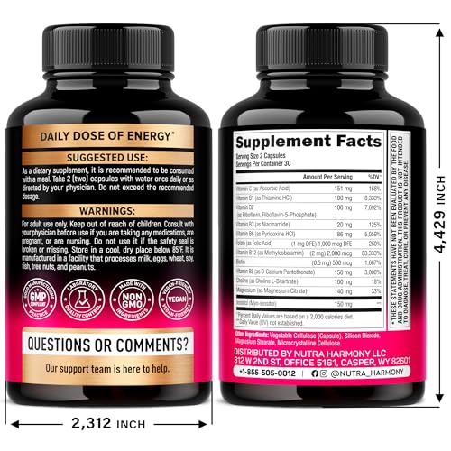 nutraharmony vitamin b complex capsules closeup highlighting brain clarity