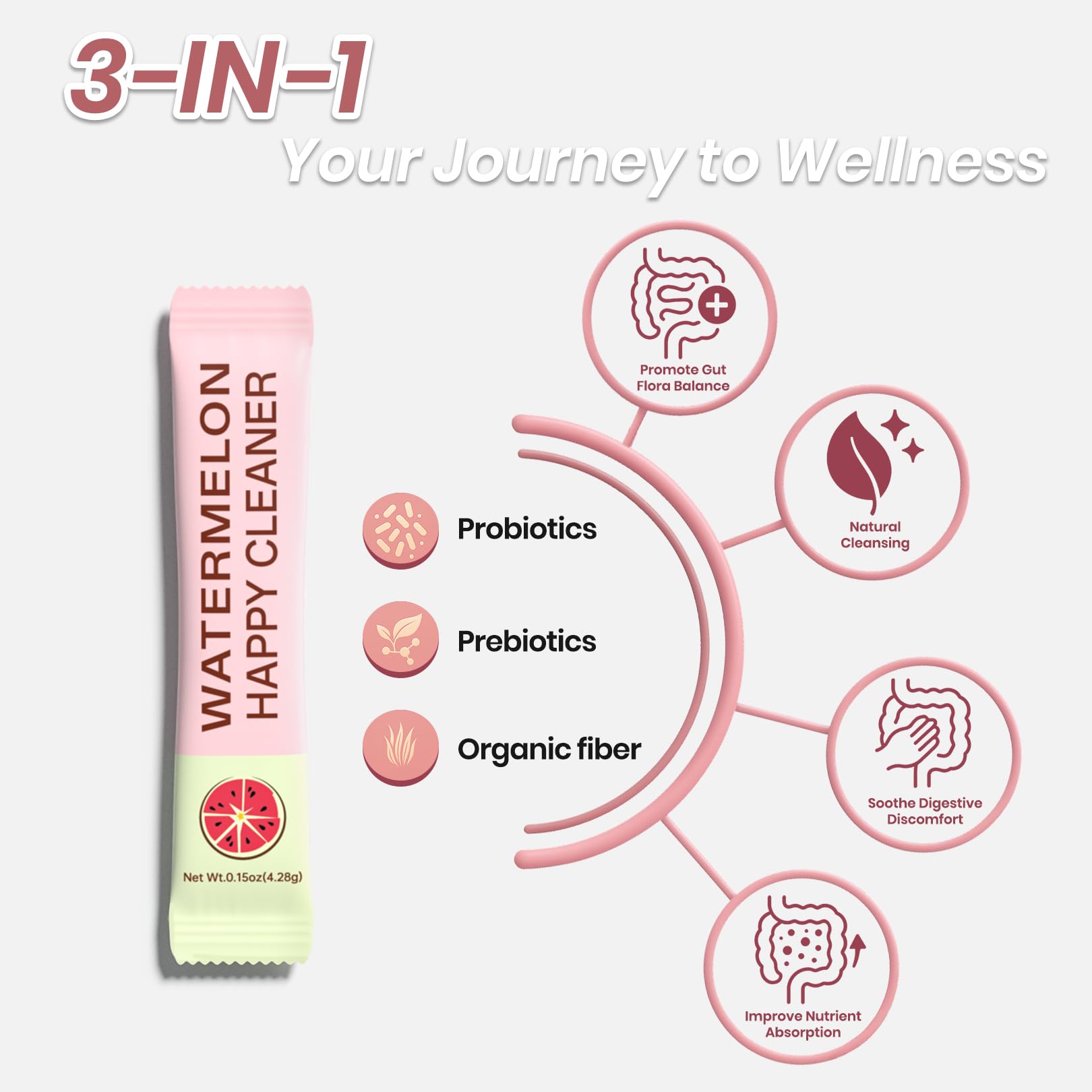 Glass of water with Happy Cleaner probiotic powder dissolving