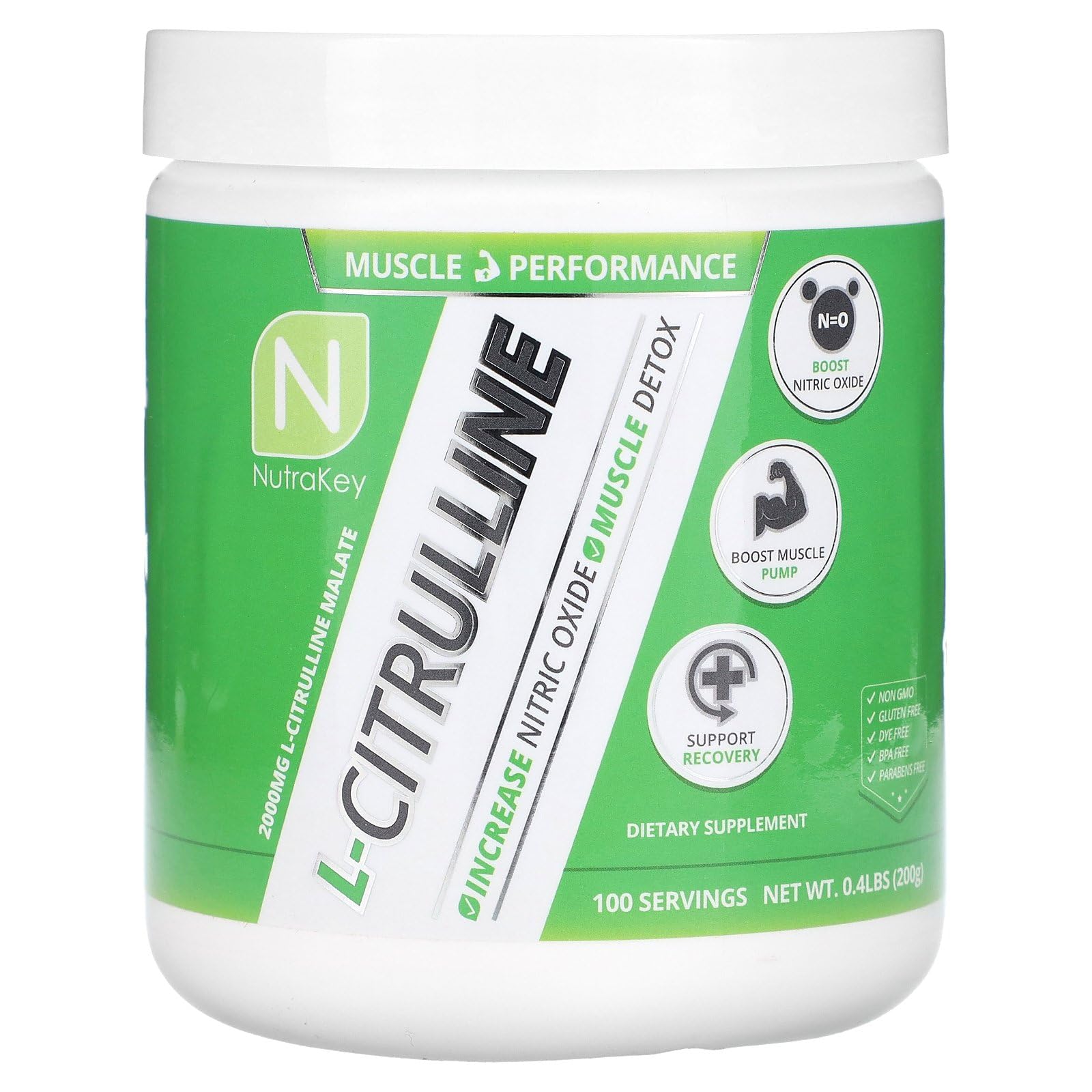 Nutrakey L-Citrulline Malate Powder 200g bottle