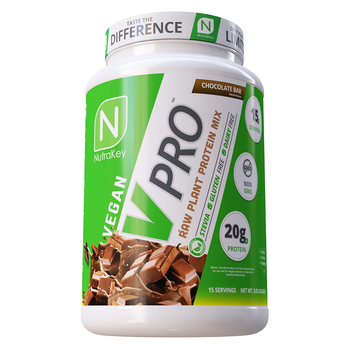 NutraKey V-Pro Chocolate 2 lb front view