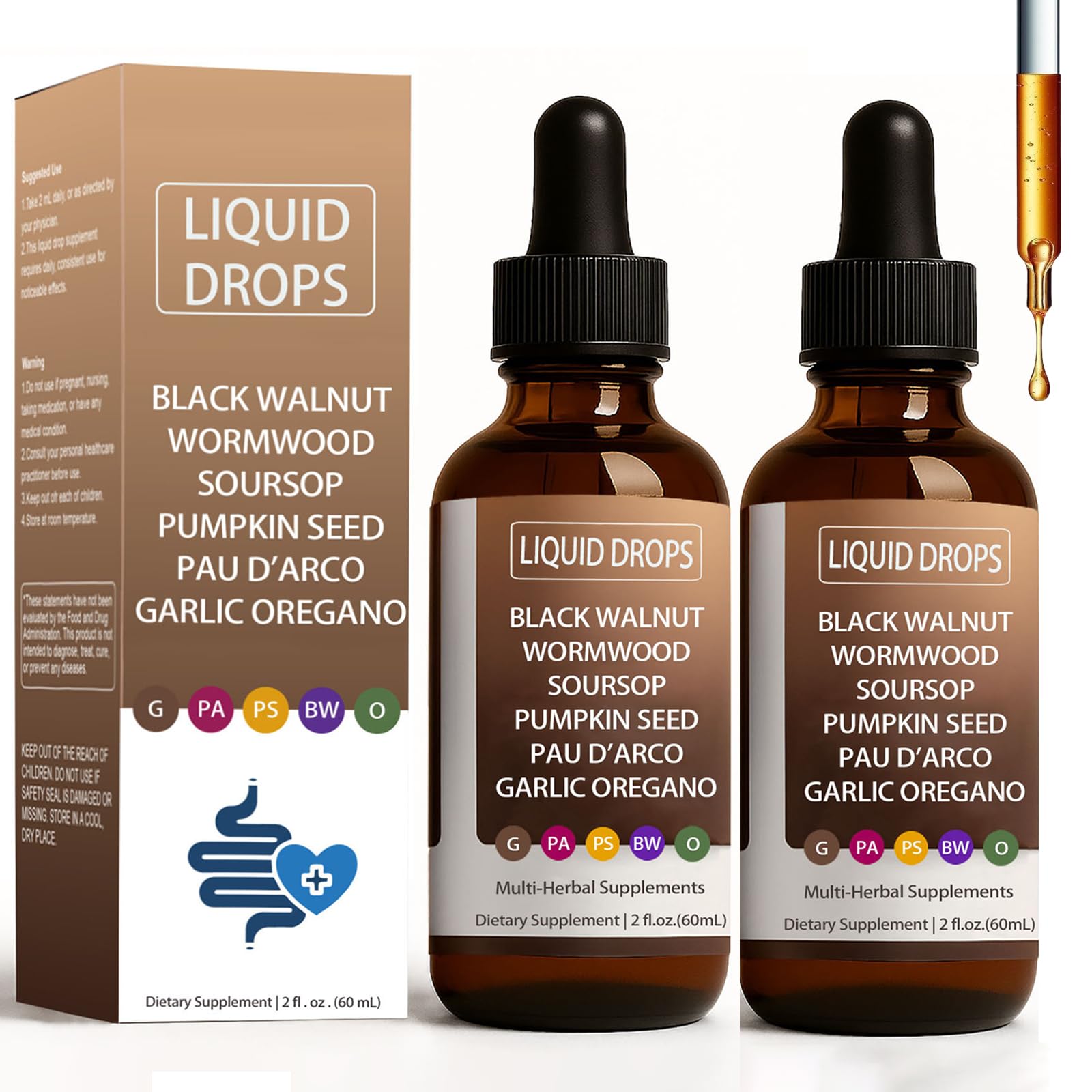 Bottle of Nutralis Black Walnut Wormwood Gut Cleanse Drops