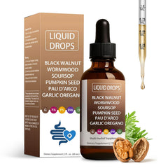 Bottle of Nutralis Black Walnut Wormwood Gut Cleanse liquid drops with label