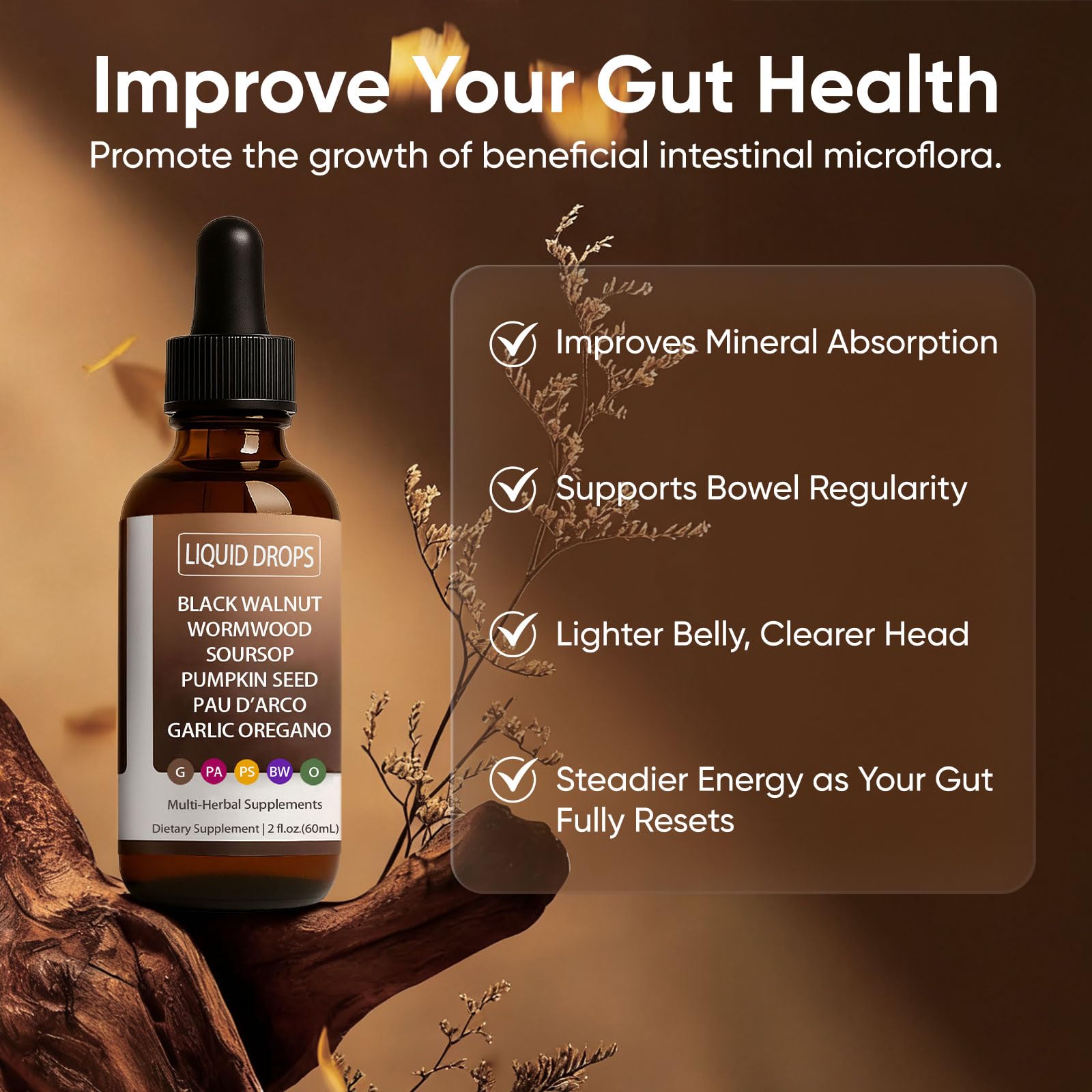 Pau d'arco and turmeric in gut health formula