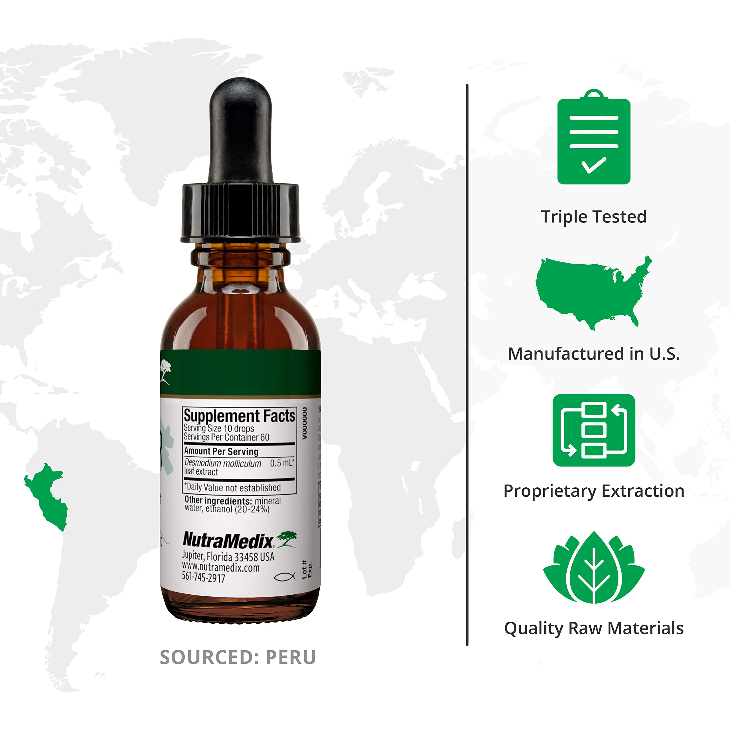 NutraMedix Burbur bottle pour captures convenient tincture dosing for on-the-go use.