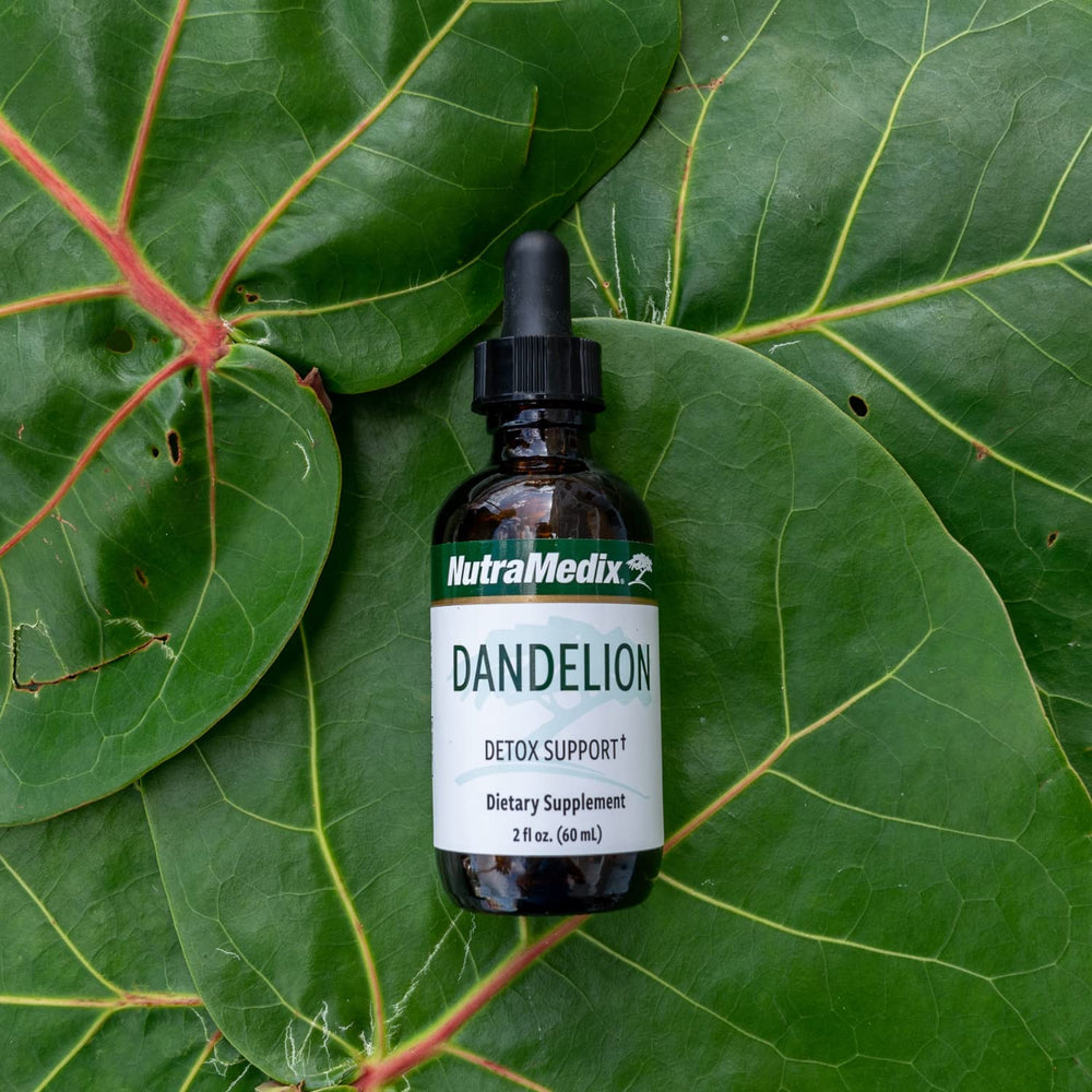 NutraMedix Dandelion Detox water-mix in glass suggests easy hydration routine