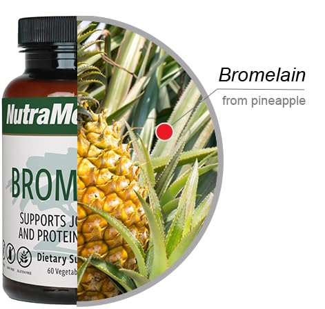 Graphic showing digestion and joint support with bromelain
