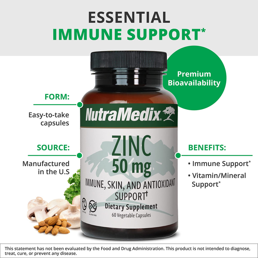 Zinc 50mg supplement for daily immune support