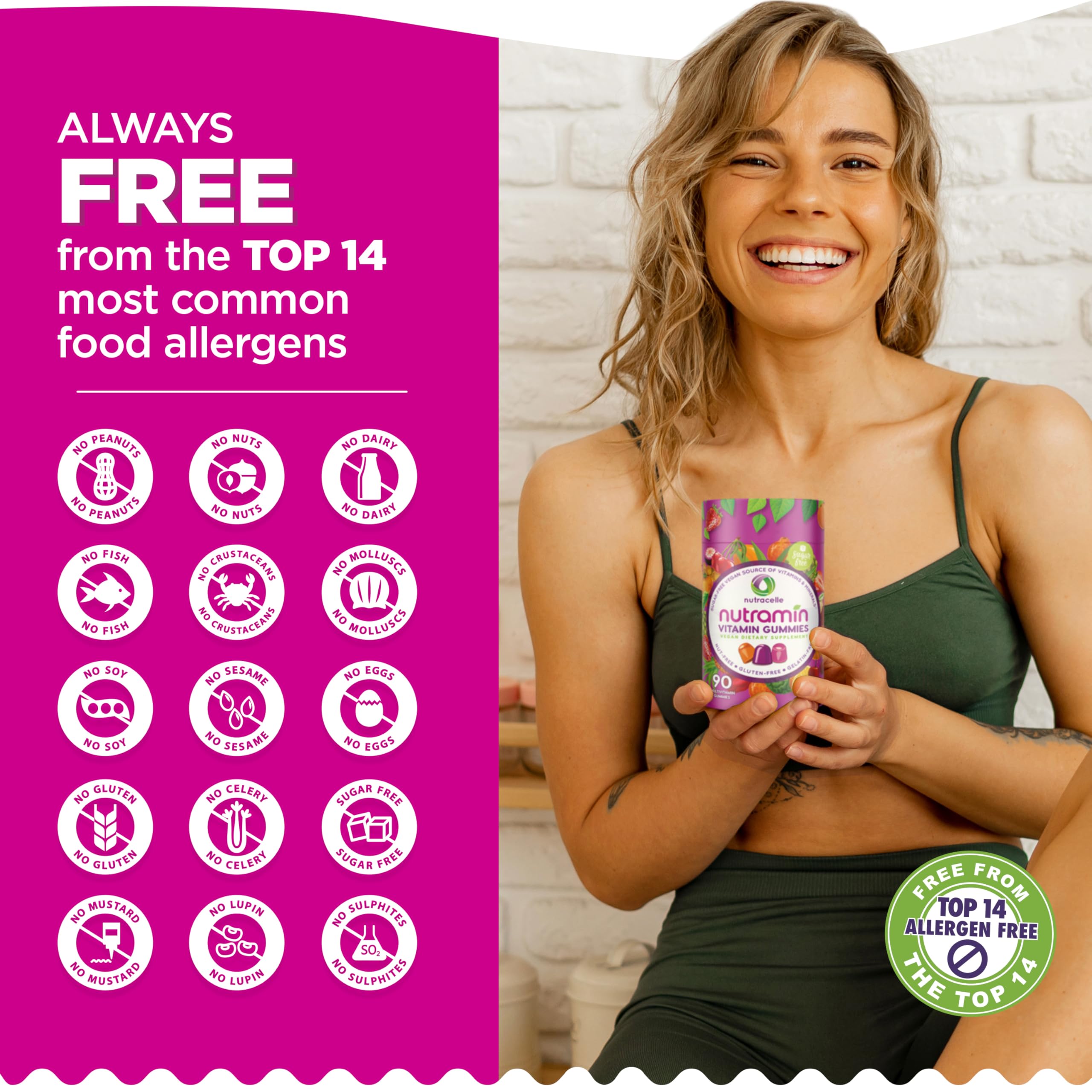 Illustration of Vitamin C, Vitamin D and zinc with Nutramin label