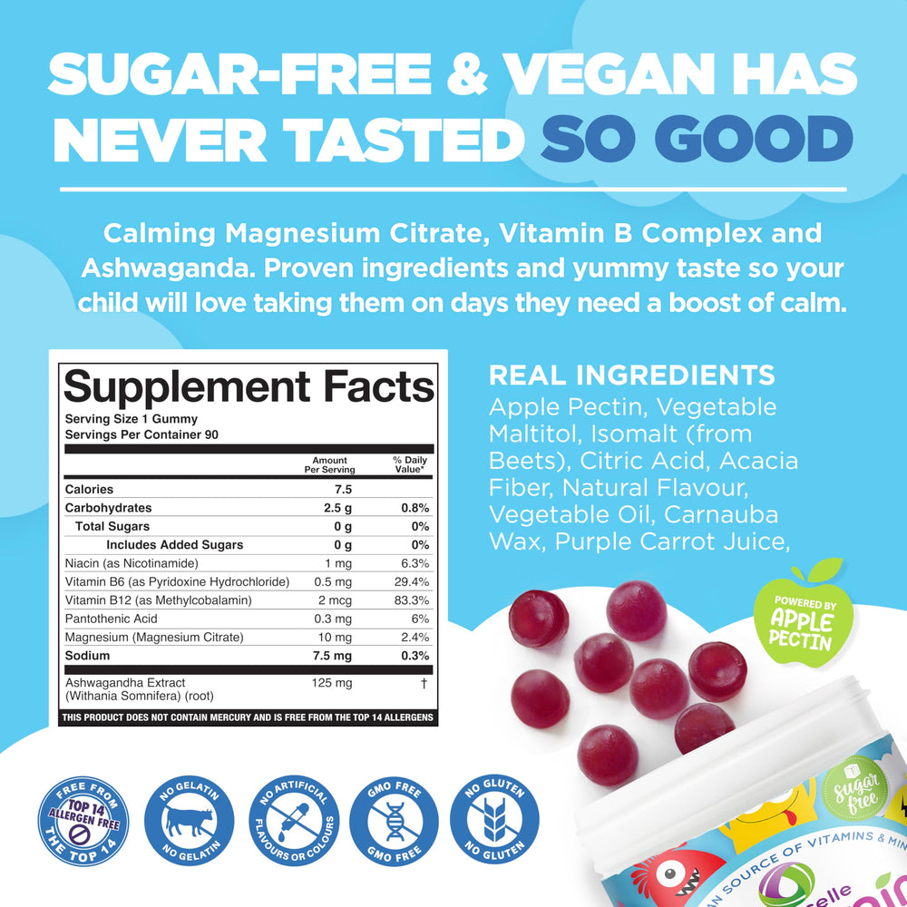 Ashwagandha root illustration for calming gummies