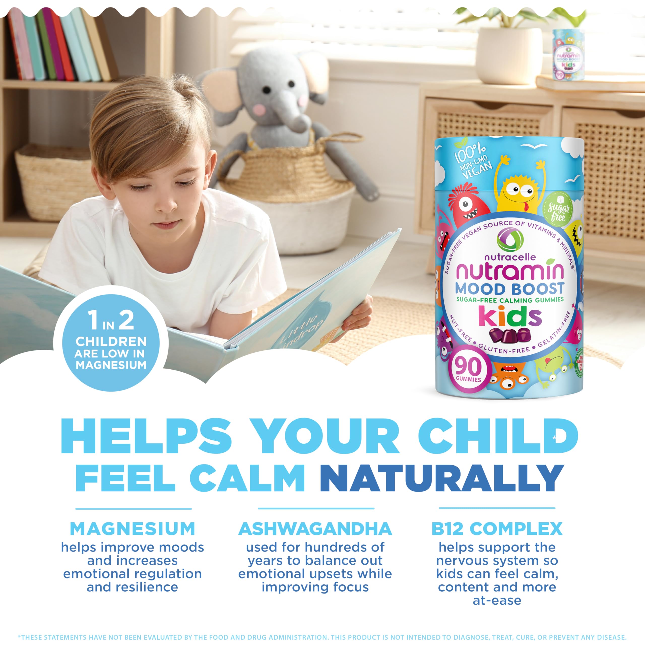 Strawberry-flavored mood boost gummy close-up