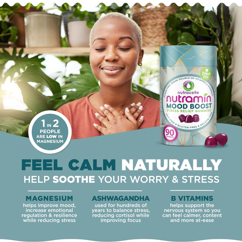 Nutramin Mood Boost Gummy label close-up