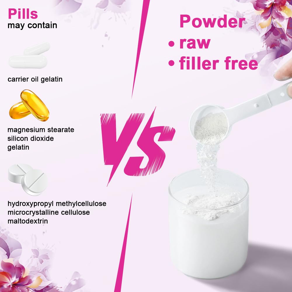 Collagen peptides powder being stirred into a beverage