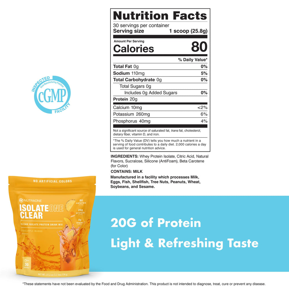 NutraOne Clear Whey Pineapple Mango mixing action demonstrates fast, easy prep.