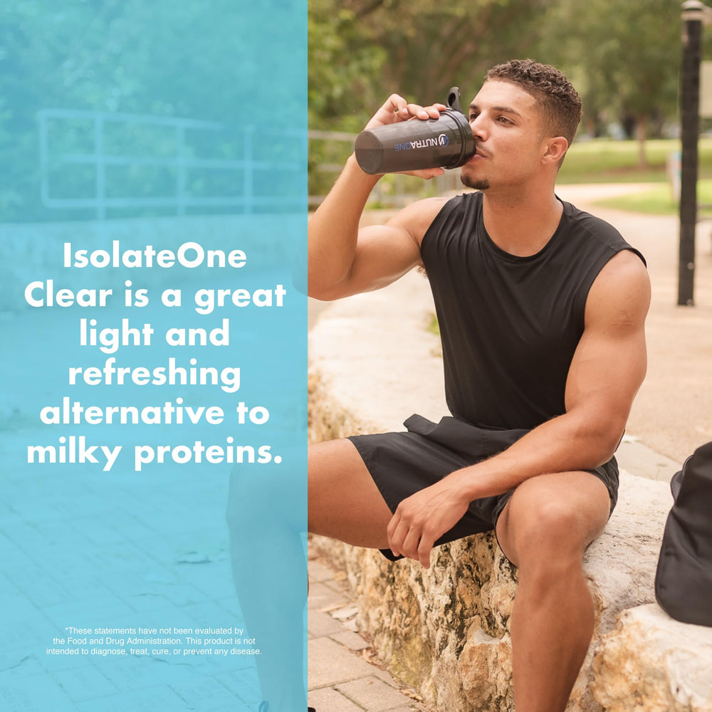 NutraOne Clear Whey Pineapple Mango nutrition-chart aids protein tracking.