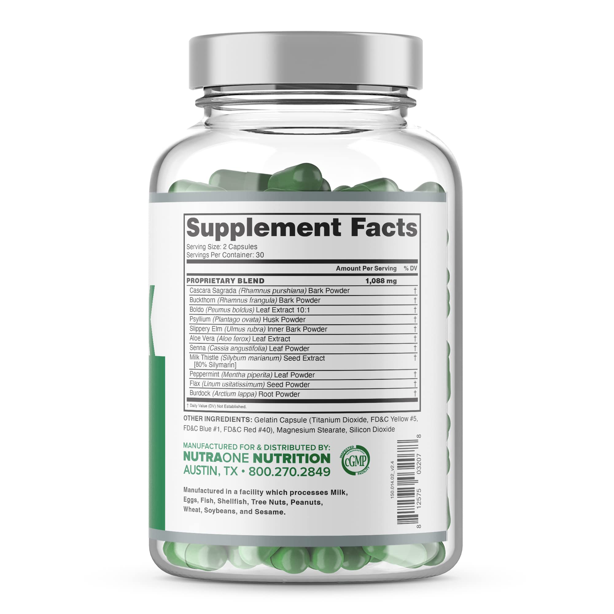 NutraOne DetoxOne packaging box highlights clean ingredients and transparent labeling for informed choices.