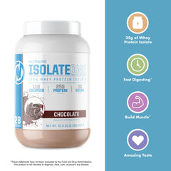 Ingredients list for NutraOne IsolateOne Gourmet Chocolate 2 lb whey isolate
