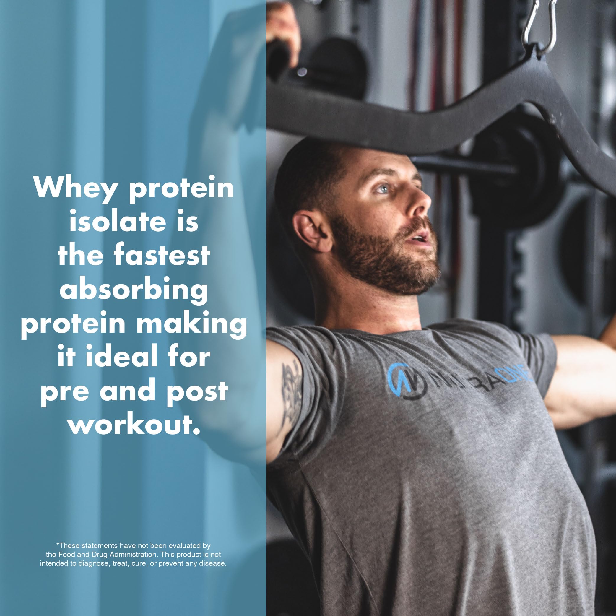 Powder being mixed in a glass of NutraOne IsolateOne Gourmet Chocolate 2 lb