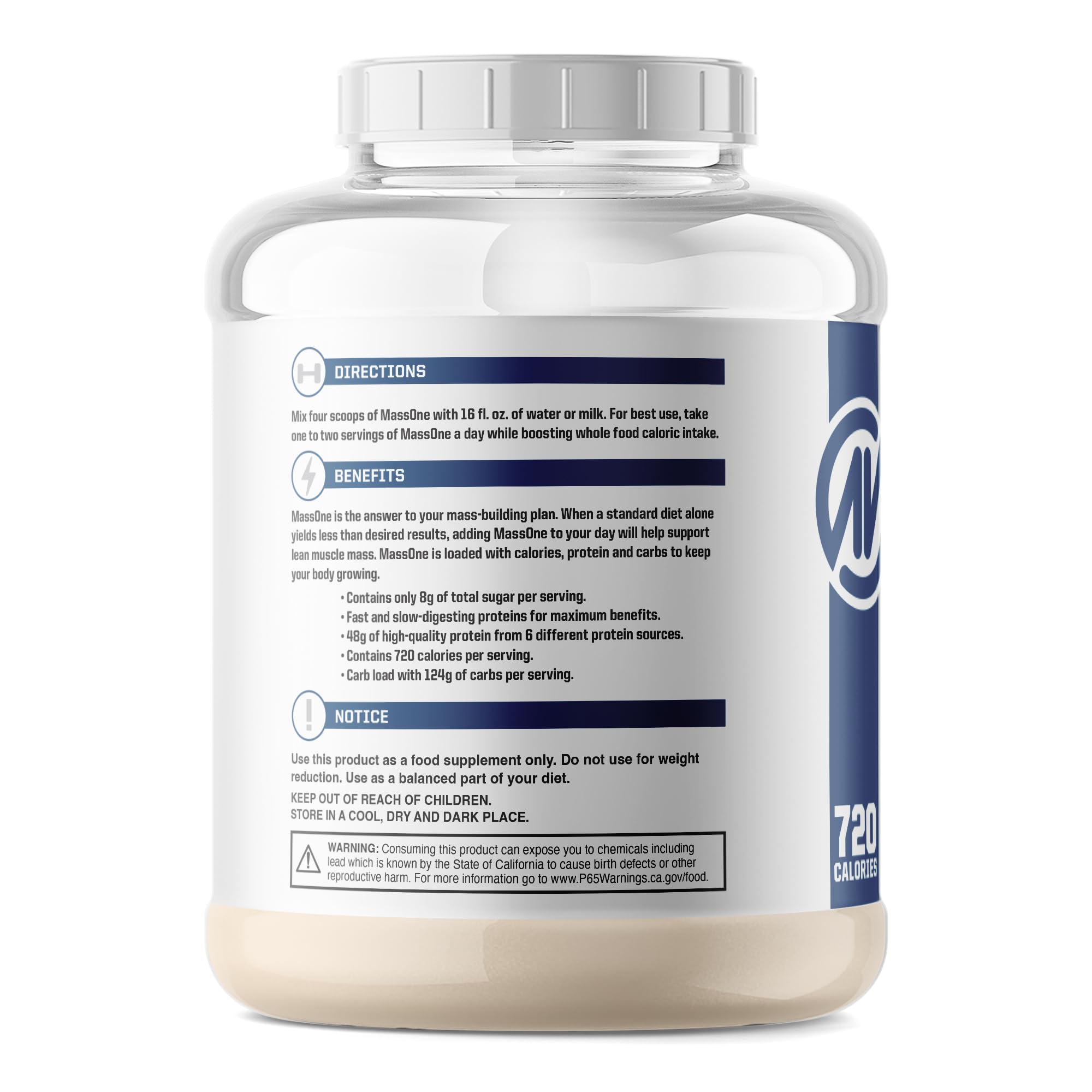 NutraOne MassOne vanilla shaker with drink demonstrates post-workout recovery