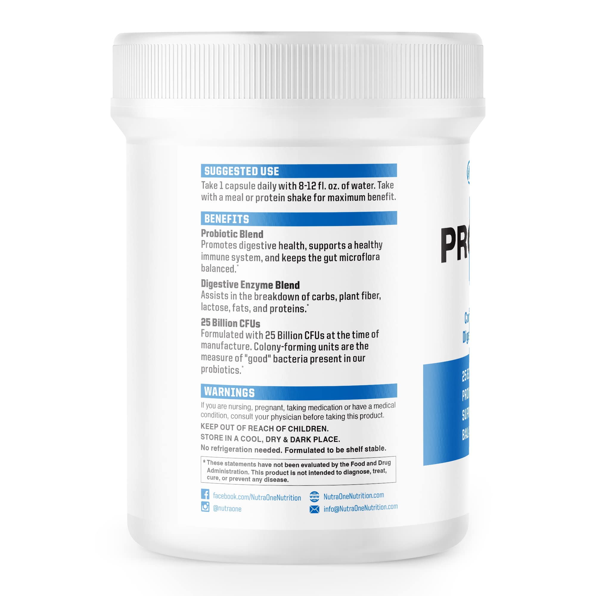 Close-up of NutraOne ProbioticX label