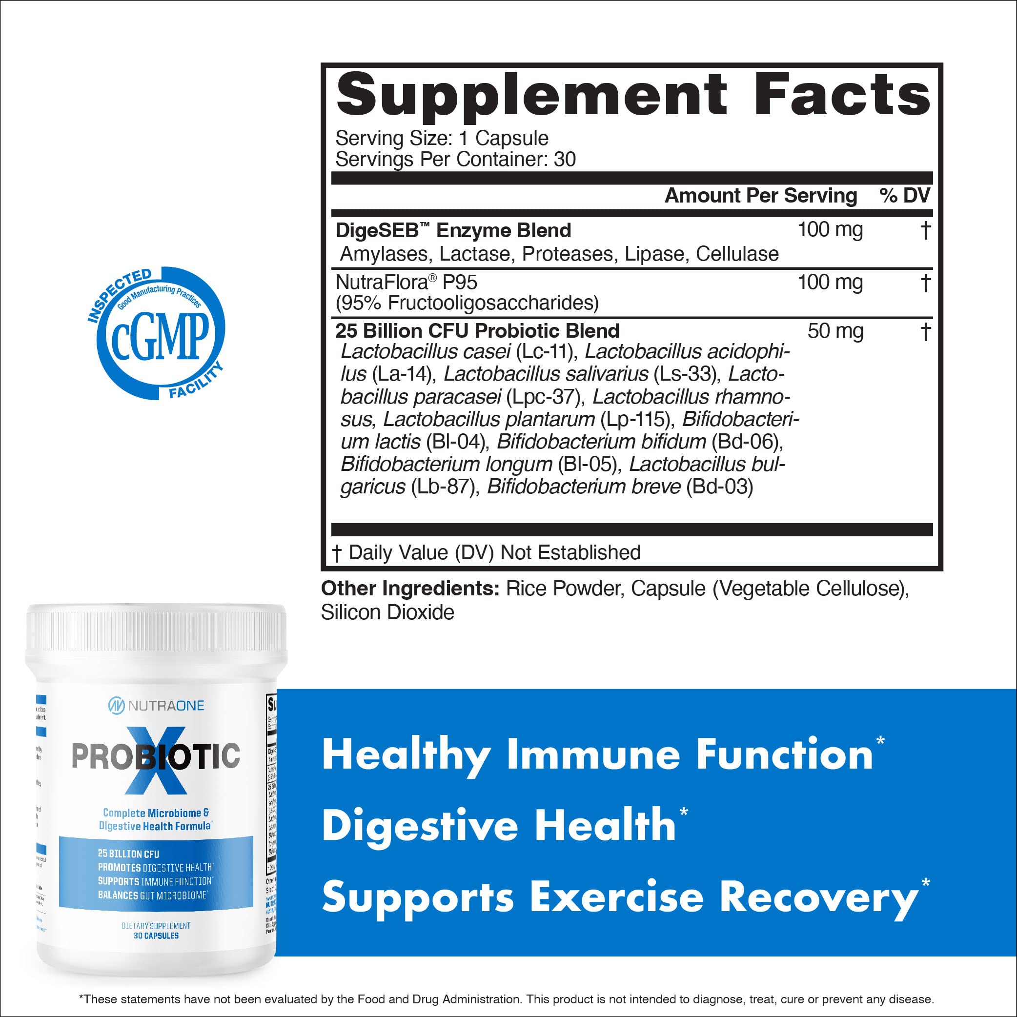 NutraOne ProbioticX packaging showing immune support