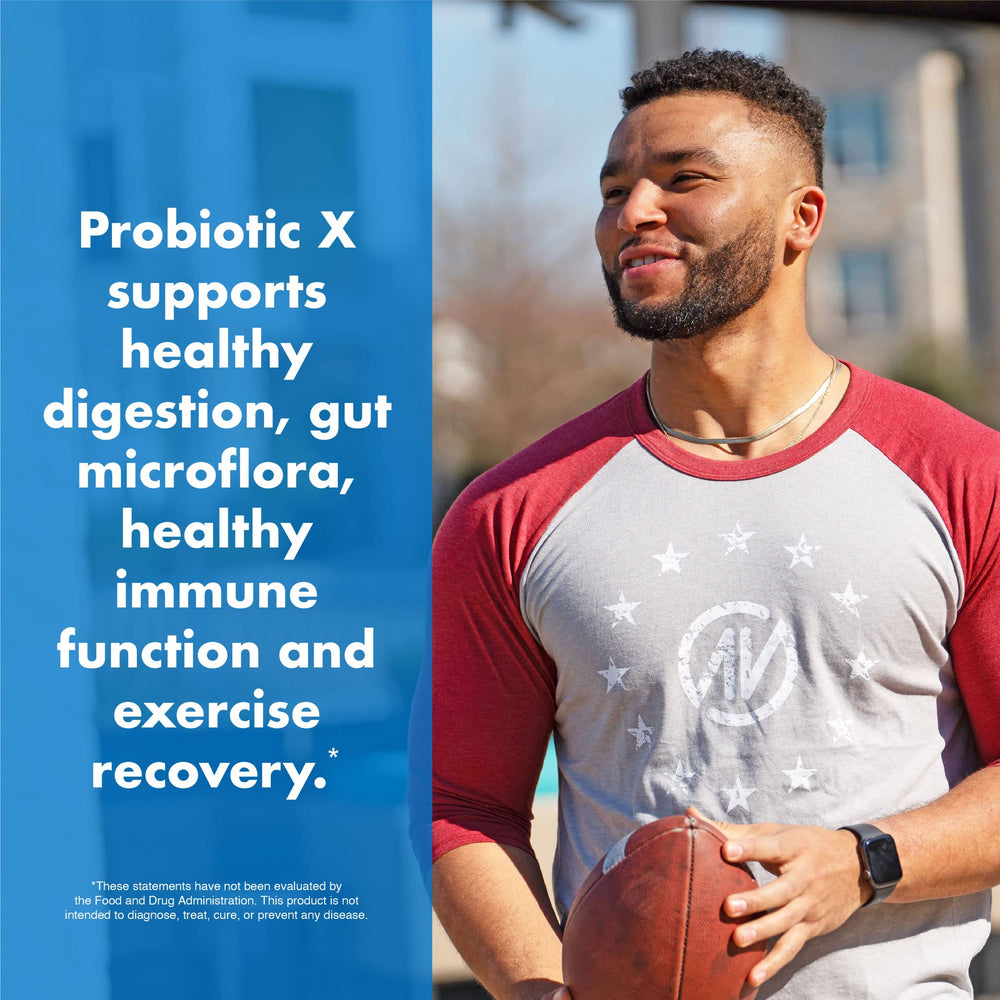 Person exercising with ProbioticX supplement