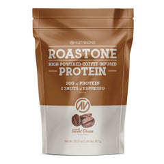 NutraOne RoastOne tub—creamy sweet-cream shake for morning energy.