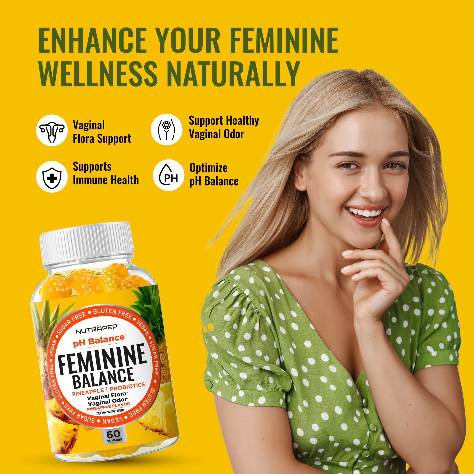 Front label of NutraPep Feminine Balance Gummies