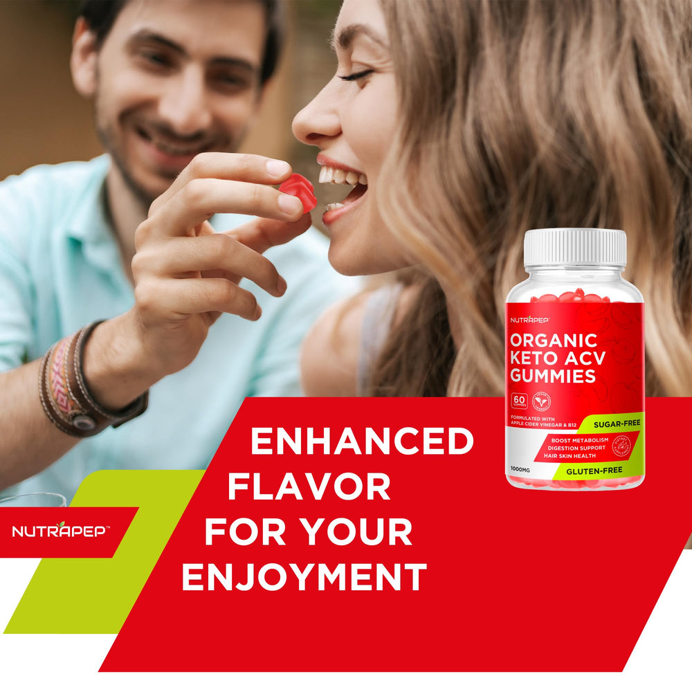 NutraPep gummies in palm demonstrating easy, convenient dosing