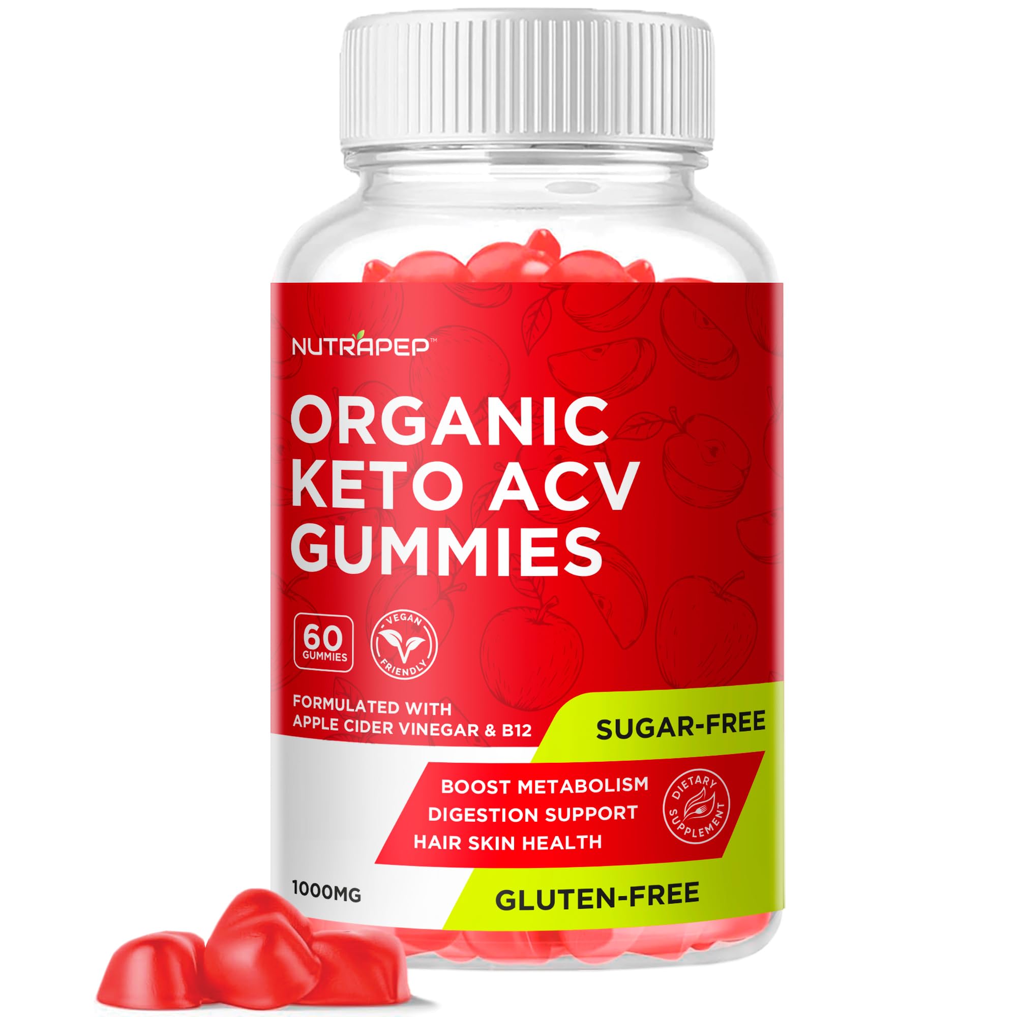 NutraPep Organic Keto ACV Gummies front view