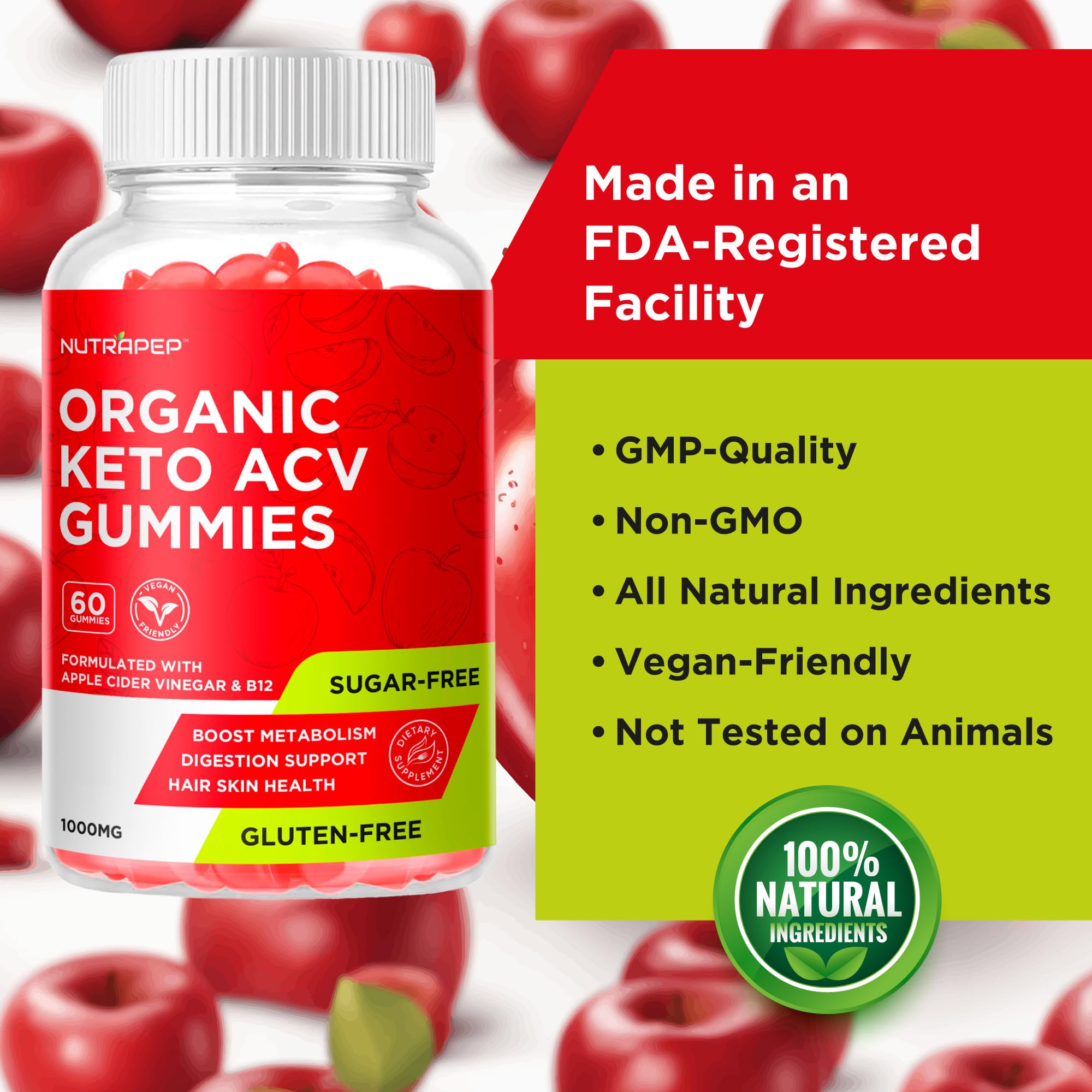 NutraPep supplement facts label showing ingredient transparency